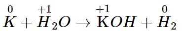 2K  +  2H2O → 2KOH  + H2 | Cân bằng PTHH Potassium